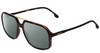 Profile View of Carrera 229-S Designer Polarized Reading Sunglasses with Custom Cut Powered Smoke Grey Lenses in Tortoise Havana Brown Gold Unisex Square Full Rim Acetate 59 mm