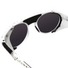 Close Up View of Carrera Hyperfit 19S Unisex Round Designer Sunglasses White Black Spot/Gray 54mm