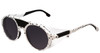 Profile View of Carrera Hyperfit 19S Unisex Round Designer Sunglasses White Black Spot/Gray 54mm