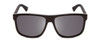 Front View of GUCCI GG0010S Unisex Retro Designer Sunglasses in Gloss Black on Matte/Grey 58mm