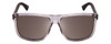 Front View of GUCCI GG0010S Mens Retro Designer Sunglasses Smoke Crystal Matte Black/Grey 58mm