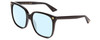 Profile View of GUCCI GG0022S Designer Blue Light Blocking Eyeglasses in Gloss Black Gold Logo Ladies Cateye Full Rim Acetate 57 mm