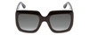 Front View of GUCCI GG0053S Lady Oversized Sunglasses Black Gold Logo/Grey Smoke Gradient 54mm
