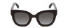 Front View of GUCCI GG0208S Women Cateye Sunglasses Black Gold Silver/Grey Smoke Gradient 49mm