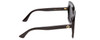 Side View of GUCCI GG0328S Women's Square Sunglasses Black Gold Logo/Grey Smoke Gradient 53mm