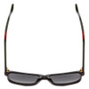 Top View of GUCCI GG0340S Men's Retro Sunglasses Gloss Black Red Stripe Green Gold/Grey 58mm