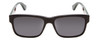 Front View of GUCCI GG0340S Men's Retro Sunglasses Gloss Black Red Stripe Green Gold/Grey 58mm