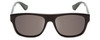 Front View of GUCCI GG0341S Unisex Retro Sunglasses Black Red Stripe Green/Polarized Grey 56mm