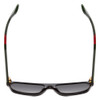 Top View of GUCCI GG0341S Unisex Retro Sunglasses Black Red Stripe Green/Polarized Grey 56mm