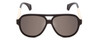 Front View of GUCCI GG0463S Aviator Sunglasses Gloss Black Red Stripe Gold/Polarized Grey 58mm