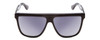 Front View of GUCCI GG0582S Mens Square Designer Sunglasses in Gloss Black Gold Logo/Grey 61mm