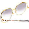 Close Up View of GUCCI GG0595S Round Semi-Rimless Sunglasses Black/Violet Grey Blue Gradient 64mm