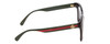 Side View of GUCCI GG0715SA Ladies Square Sunglasses Black Red Green/Grey Smoke Gradient 53mm