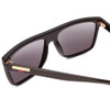 Close Up View of GUCCI GG0748S Mens Square Designer Sunglasses in Gloss Black Gold Logo/Grey 58mm