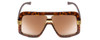 Front View of GUCCI GG0900S Unisex Oversized .5-Rimless Sunglasses Tortoise Havana/Brown 60 mm