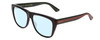 Profile View of GUCCI GG0926S Designer Progressive Lens Blue Light Blocking Eyeglasses in Gloss Black Red Stripe Green Gold Logo Mens Retro Full Rim Acetate 57 mm
