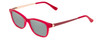 Profile View of Guess GU9177 Designer Polarized Sunglasses with Custom Cut Smoke Grey Lenses in Crystal Pink Red Ladies Cateye Full Rim Acetate 47 mm