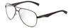 Profile View of Timberland TB9137 Designer Blue Light Blocking Eyeglasses in Black Gunmetal Unisex Aviator Full Rim Metal 60 mm