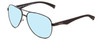 Profile View of Timberland TB9137 Designer Blue Light Blocking Eyeglasses in Black Gunmetal Unisex Aviator Full Rim Metal 60 mm