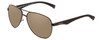 Profile View of Timberland TB9137 Designer Polarized Sunglasses with Custom Cut Amber Brown Lenses in Black Gunmetal Unisex Aviator Full Rim Metal 60 mm