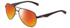Profile View of Timberland TB9137 Designer Polarized Sunglasses with Custom Cut Red Mirror Lenses in Black Gunmetal Unisex Aviator Full Rim Metal 60 mm