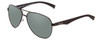 Profile View of Timberland TB9137 Designer Polarized Sunglasses with Custom Cut Grey Mirror Lenses in Black Gunmetal Unisex Aviator Full Rim Metal 60 mm