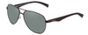 Profile View of Timberland TB9137 Designer Polarized Reading Sunglasses with Custom Cut Powered Smoke Grey Lenses in Black Gunmetal Unisex Aviator Full Rim Metal 60 mm