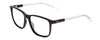 Profile View of Guess GU6944 Designer Blue Light Blocking Eyeglasses in Shiny Black Crystal Clear Unisex Classic Full Rim Acetate 56 mm