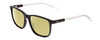 Profile View of Guess GU6944 Designer Polarized Reading Sunglasses with Custom Cut Powered Sun Flower Yellow Lenses in Shiny Black Crystal Clear Unisex Classic Full Rim Acetate 56 mm