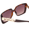 Close Up View of Guess GU7689 Lady Oversized Sunglass Tortoise Havana Brown Gold Amber Fade 55 mm