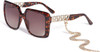 Guess GU7689 Lady Oversized Sunglass Tortoise Havana Brown Gold Amber Fade 55 mm