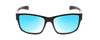 Front View of Coyote Bluefin Unisex Polarized Sunglasses in Gloss Black Grey/Blue Mirror 55 mm