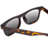 Close Up View of Coyote Buzz Unisex Square Polarized Sunglasses Tortoise Brown & Gold Mirror 56mm