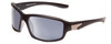 Profile View of Coyote Cascade Unisex Wrap Designer Polarized Sunglasses Matte Black & Grey 60mm