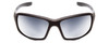 Front View of Coyote Cascade Unisex Wrap Designer Polarized Sunglasses Matte Black & Grey 60mm