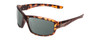 Profile View of Coyote Cascade Designer Polarized Reading Sunglasses with Custom Cut Powered Smoke Grey Lenses in Matte Tortoise Unisex Wrap Full Rim Acetate 60 mm