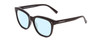 Profile View of Coyote Cheyenne Designer Progressive Lens Blue Light Blocking Eyeglasses in Gloss Black Ladies Square Full Rim Acetate 52 mm