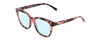 Profile View of Coyote Cheyenne Designer Progressive Lens Blue Light Blocking Eyeglasses in Purple Tortoise Ladies Square Full Rim Acetate 52 mm