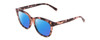 Profile View of Coyote Cheyenne Designer Polarized Reading Sunglasses with Custom Cut Powered Blue Mirror Lenses in Purple Tortoise Ladies Square Full Rim Acetate 52 mm