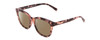 Profile View of Coyote Cheyenne Designer Polarized Reading Sunglasses with Custom Cut Powered Amber Brown Lenses in Purple Tortoise Ladies Square Full Rim Acetate 52 mm