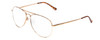 Profile View of Coyote Classic II Designer Blue Light Blocking Eyeglasses in Gold Brown Ladies Aviator Full Rim Metal 55 mm