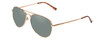 Profile View of Coyote Classic II Designer Polarized Reading Sunglasses with Custom Cut Powered Smoke Grey Lenses in Gold Brown Ladies Aviator Full Rim Metal 55 mm