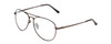 Profile View of Coyote Classic II Designer Blue Light Blocking Eyeglasses in Gun Metal Grey Unisex Aviator Full Rim Metal 55 mm
