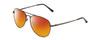 Profile View of Coyote Classic II Designer Polarized Sunglasses with Custom Cut Red Mirror Lenses in Gun Metal Grey Unisex Aviator Full Rim Metal 55 mm
