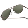 Close Up View of Coyote Classic II Unisex Metal Aviator Polarized Sunglasses in Silver & G15 55mm