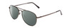 Profile View of Coyote Classic II Designer Polarized Sunglasses with Custom Cut Smoke Grey Lenses in Silver Unisex Aviator Full Rim Metal 55 mm