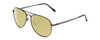 Profile View of Coyote Classic II Designer Polarized Reading Sunglasses with Custom Cut Powered Sun Flower Yellow Lenses in Silver Unisex Aviator Full Rim Metal 55 mm