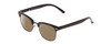 Profile View of Coyote Country Club Designer Polarized Reading Sunglasses with Custom Cut Powered Amber Brown Lenses in Gloss Black Unisex Cateye Full Rim Acetate 51 mm