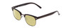 Profile View of Coyote Country Club Designer Polarized Reading Sunglasses with Custom Cut Powered Sun Flower Yellow Lenses in Gloss Black Unisex Cateye Full Rim Acetate 51 mm