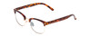Profile View of Coyote Country Club Designer Blue Light Blocking Eyeglasses in Tortoise Brown Unisex Cateye Full Rim Acetate 51 mm